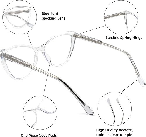 Miniatura 10 de Cateye - Lentes de lectura bifocales para mujeres y hombres, Funky bifocales para mujer, lectores, parte superior transparente, bloqueo de luz azul,