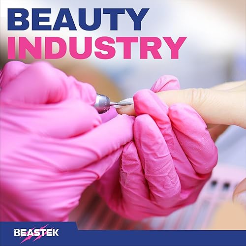 Miniatura 5 de Beastek Nitrile Exam Gloves, 4Mil Disposable Powder-Free Latex-Free Glove for Medical Cooking Clean Esthetician, 100 Pcs