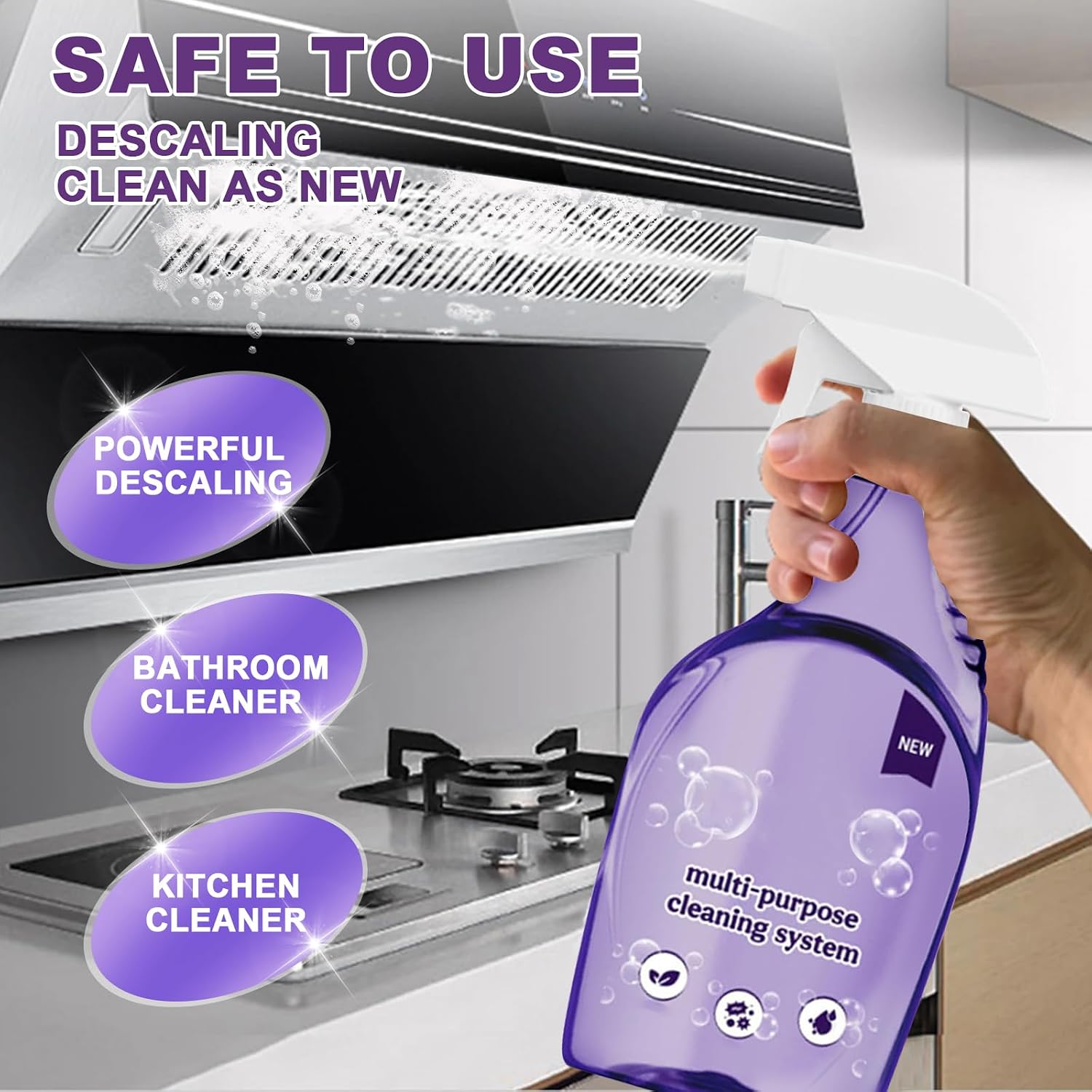 Clean Spray Cleaner for Ovens, All-Purpose Cleaning Spray, Multi-Surface Cleaner for Households, Instant Stain Removal (1 Bottle+18 Pcs Concentrated Cleaning Tablets)