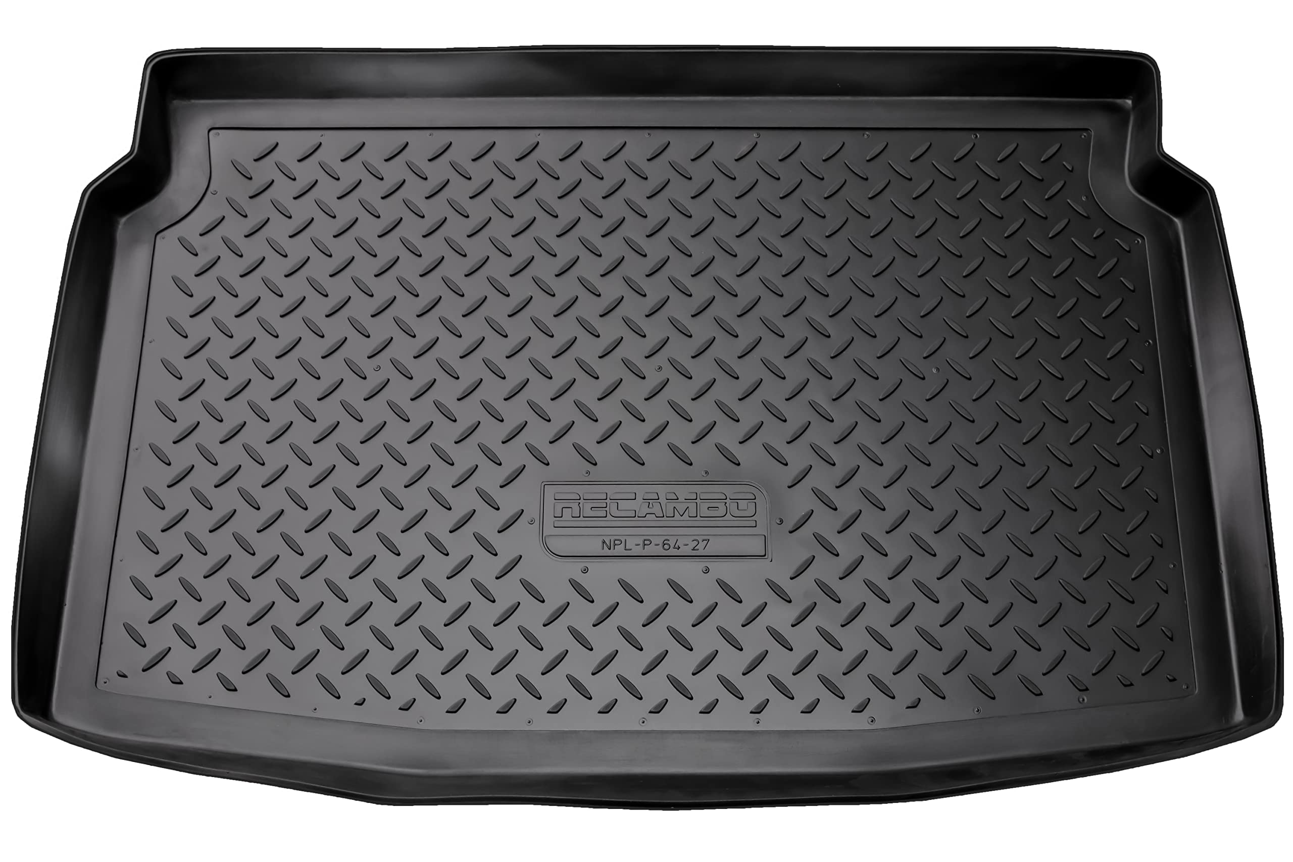 Recambo Alfombrilla de Goma para Maletero Apta para Peugeot 207 | Tipo WA, WC, año de fabricación 2006 2012 | Ajuste con Borde