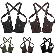 Double Shoulder Armpit Bag,Premium Leather Shoulder Bag,Vintage Waterproof Armpit Vest Bag for Men
