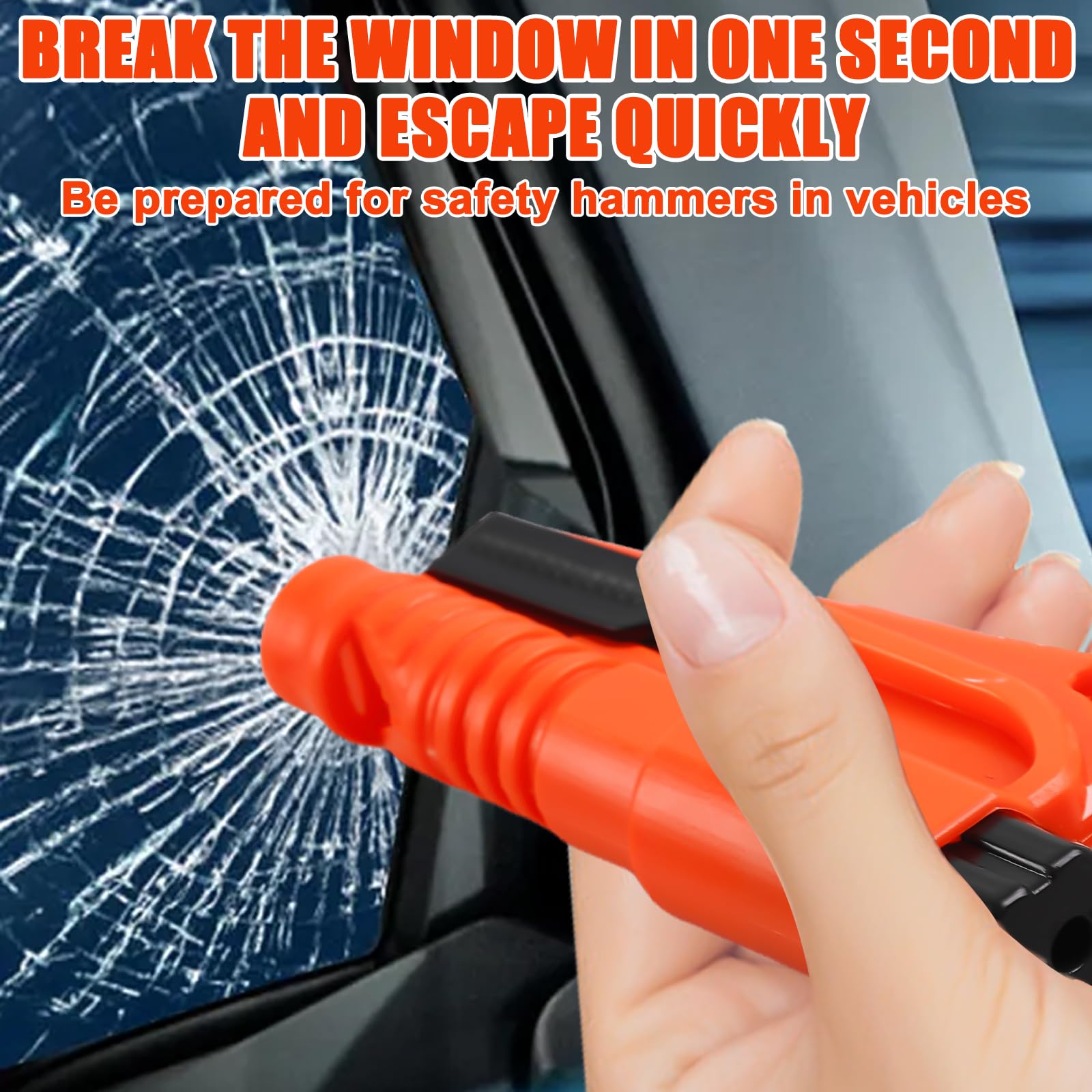 6 Stück Auto Nothammer - 2-in-1 Gurtschneider & Fensterbrecher Für Notfälle