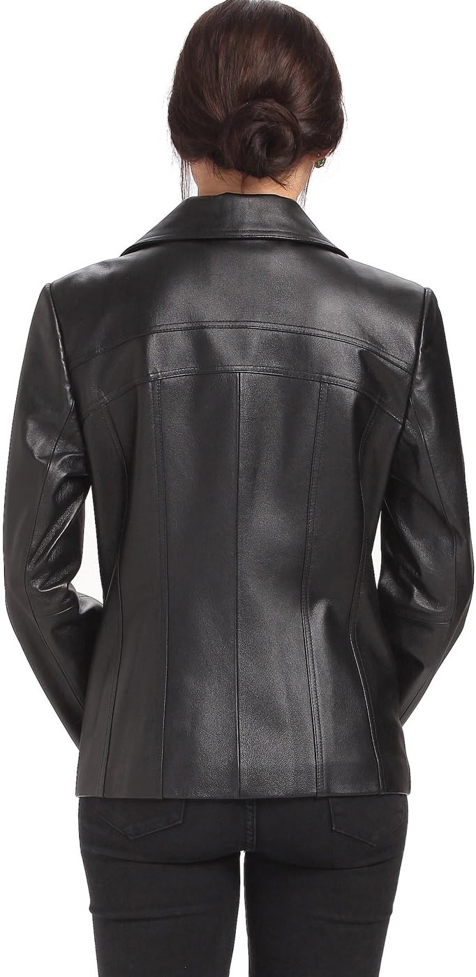BGSD Women Kim Lambskin Leather Scuba Jacket (Also available in Plus Size & Petite)