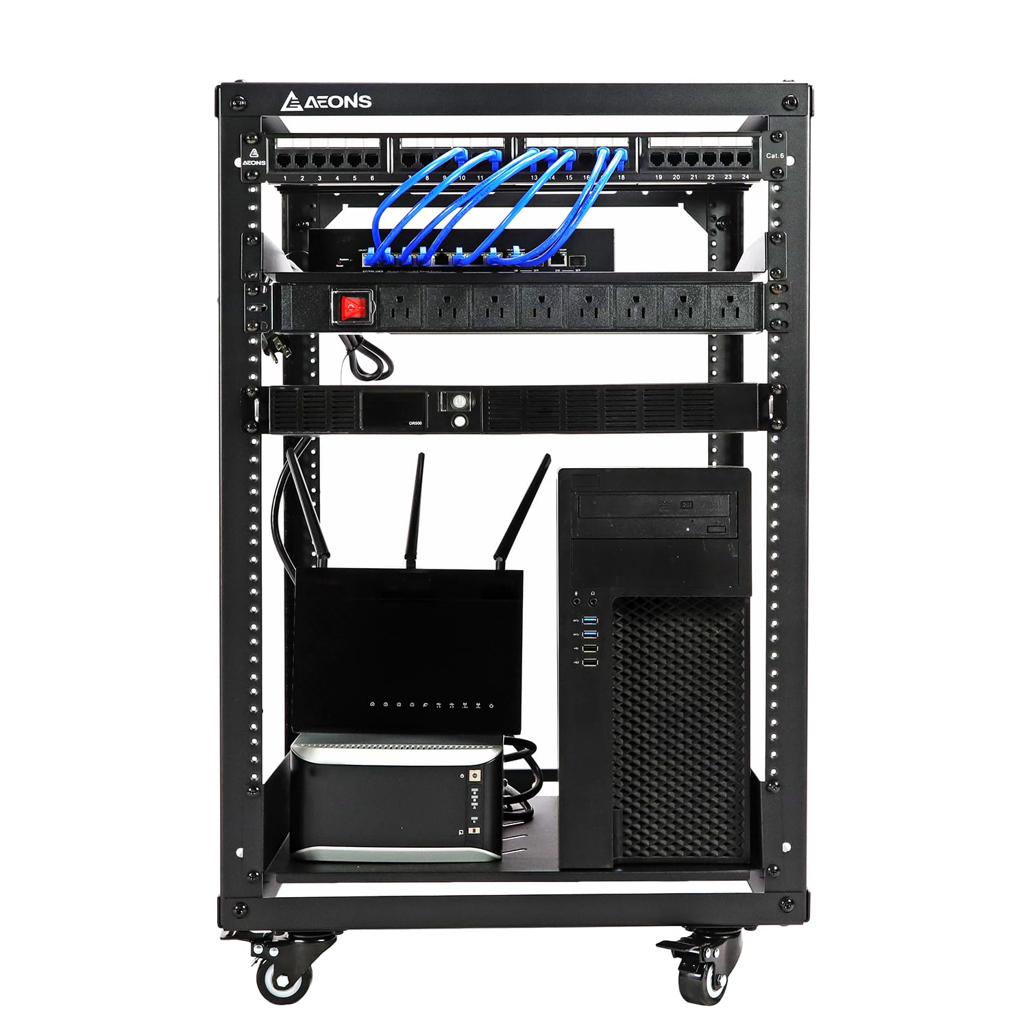 AFG232 7台　242 3台　243 2台 Amazon.com: AEONS 15U 開放式網路伺服器機架19 英吋(約49.2