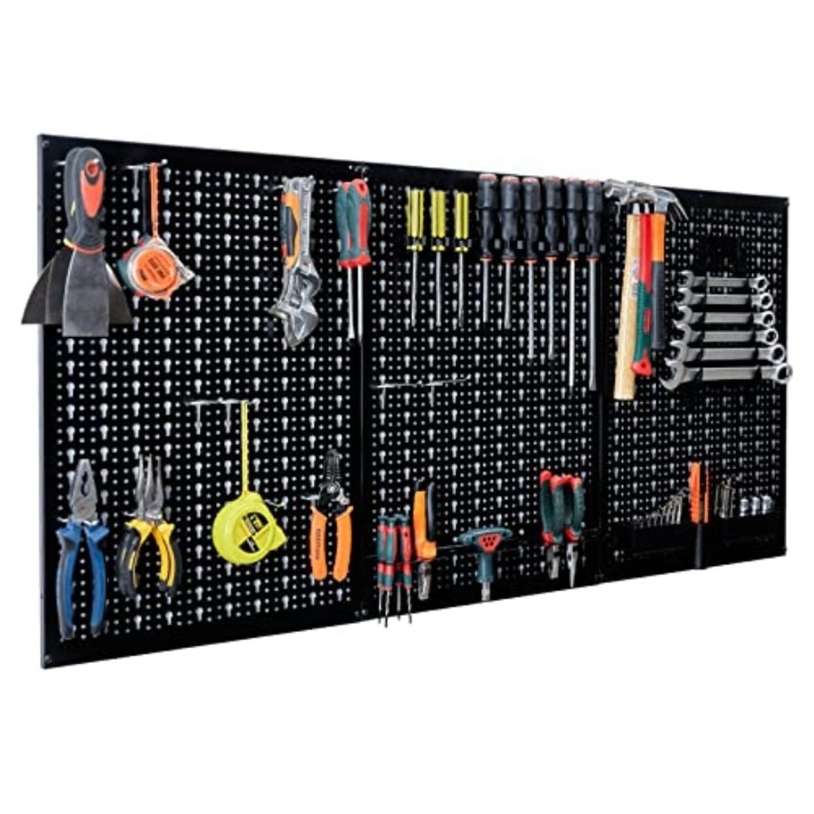 XILEUDUOD Pegboard Peg Board Wall Organizer 4 Ft. Metal Pegboard Garage Kit with Accessories for Garage 45pcs