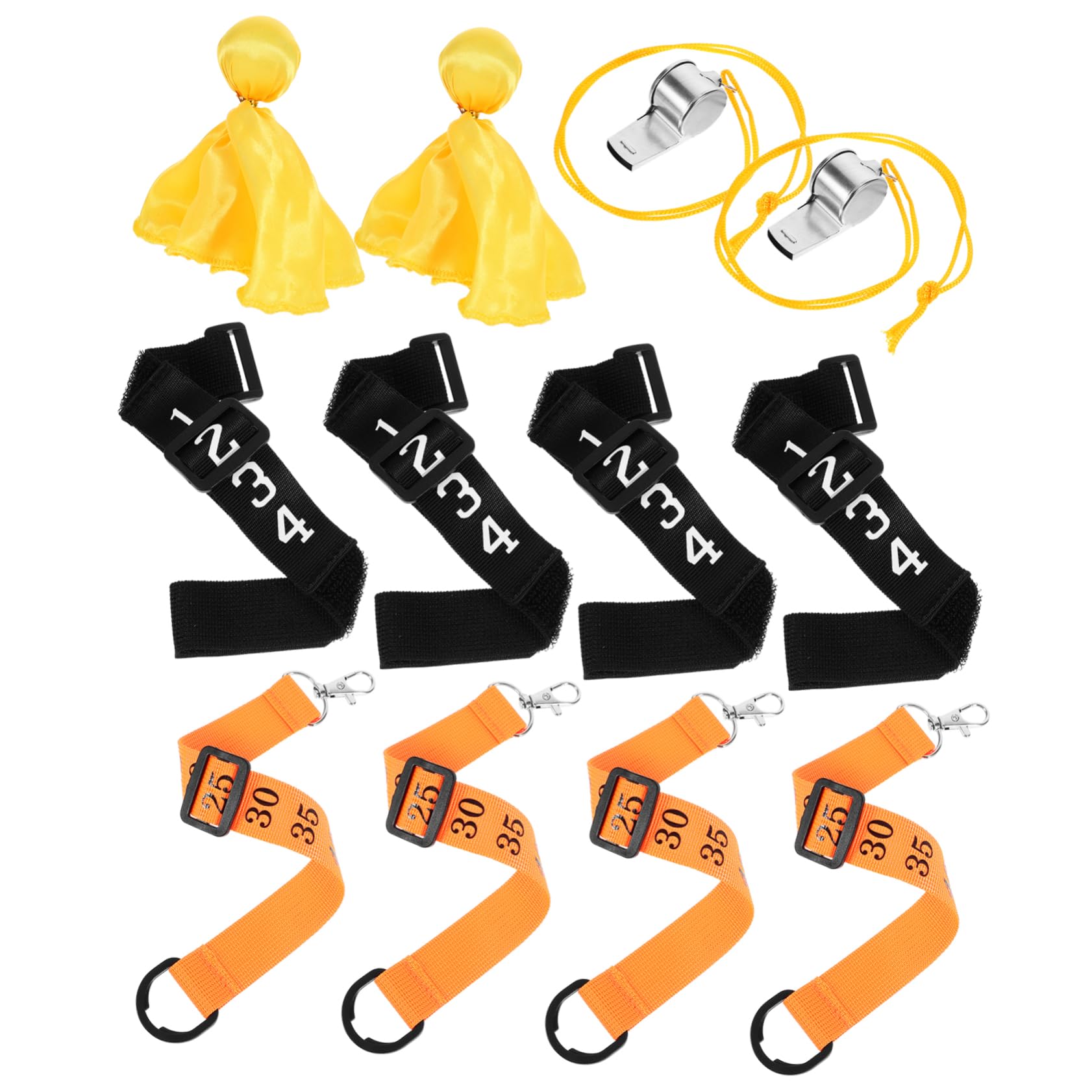 Hemobllo Kit Arbitre de Football avec Sifflets Accessoires de Incluant Clips de Cartons Jaunes Lanières Équipement pour Matchs de Soccer