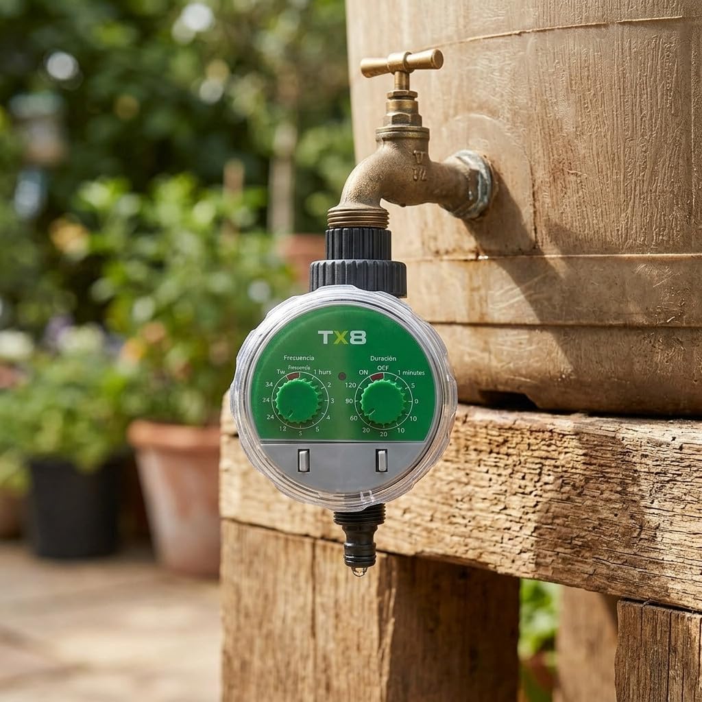 Suinga. Programmatore di irrigazione rubinetto senza pressione Tx8 Pressione di lavoro: 0-5 bar Frequenza di irrigazione da 1 h a 7 giorni Durata irrigazione: da 1 a 120 minuti