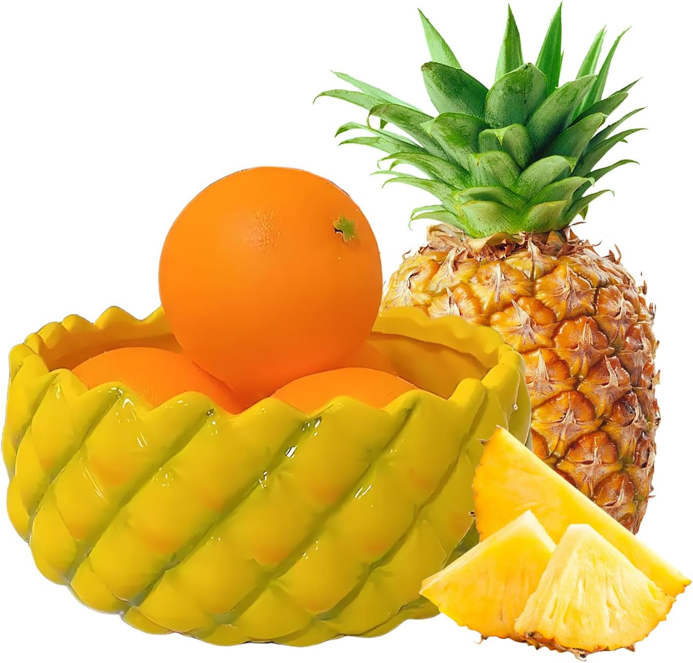 Pineapple Bowl Ceramic Serving Bowl Creative Pineapple Shaped Ramen Bowl for Eating Salad/Pasta/Soup/Rice/Cereal/Pho, Ideal for Home & Restaurant, Dishwasher & Microwave Safe (Pineapple)