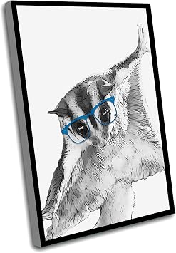 Baby Room Decor,Nursery Canvas Wall Art Quotes,Sugar Glider Print,Print Wall Art,Funny Animal Prints,Animal Art Print,Print Art,Animal Prints For Nursery,16x24 Inch Framed Wall Art