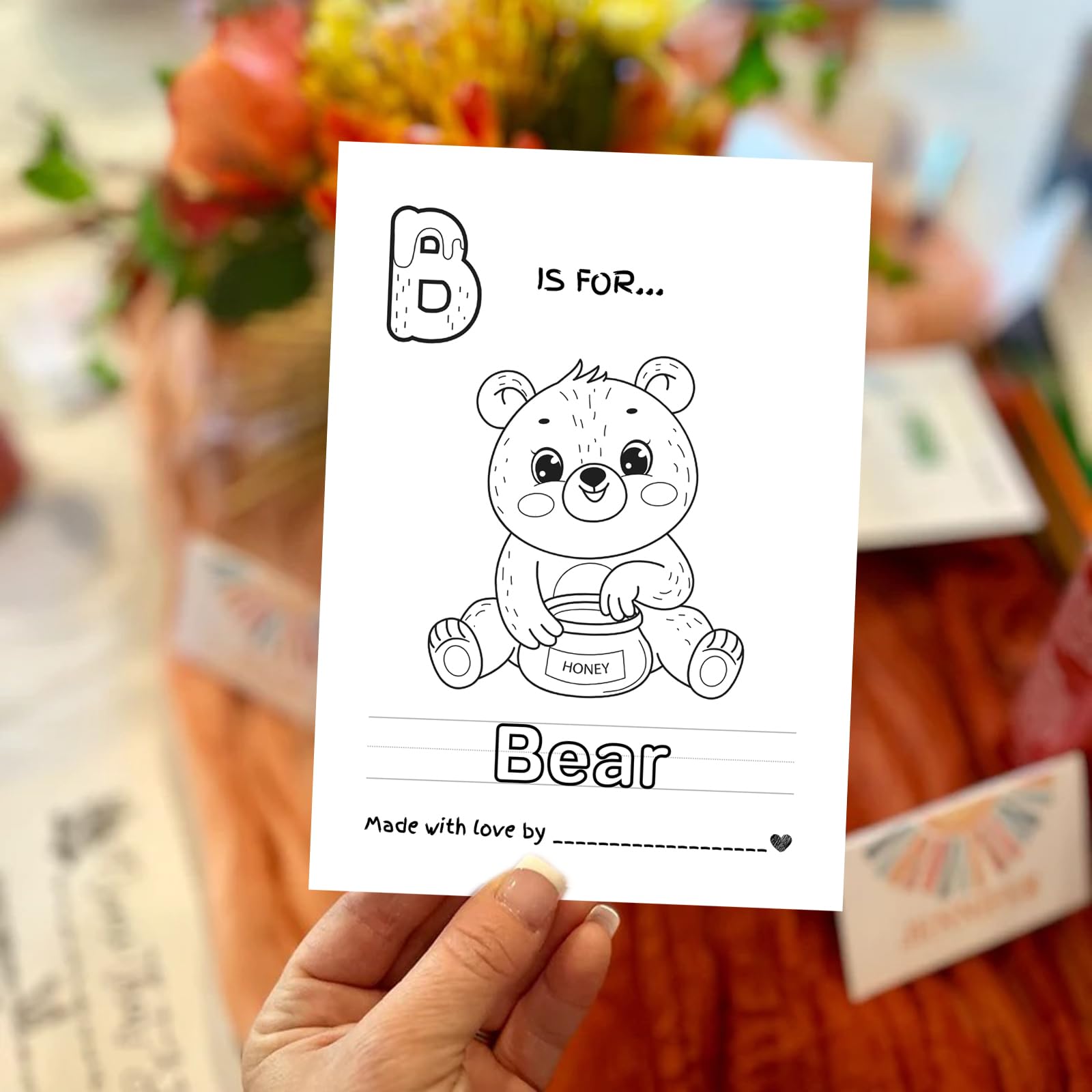 Baby's First ABC Book - Juego de recuerdo de actividades para baby shower, libro de invitados para colorear ABC, libro de invitados del primer alfabeto del bebé, páginas para colorear del alfabeto de
