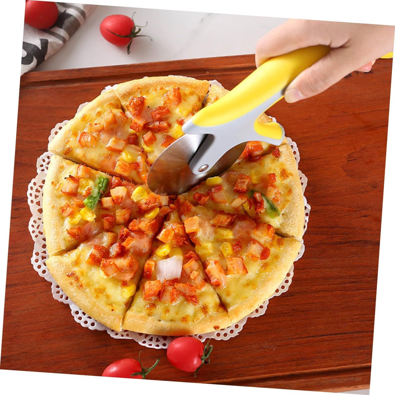 Hemobllo 3pcs Pizza Cutter with Handle Stainless Steel Pizza Cutting Tool for Multi-functional Kitchen Gadget Easy to Use Cutter Dishwasher Safe for Homemade