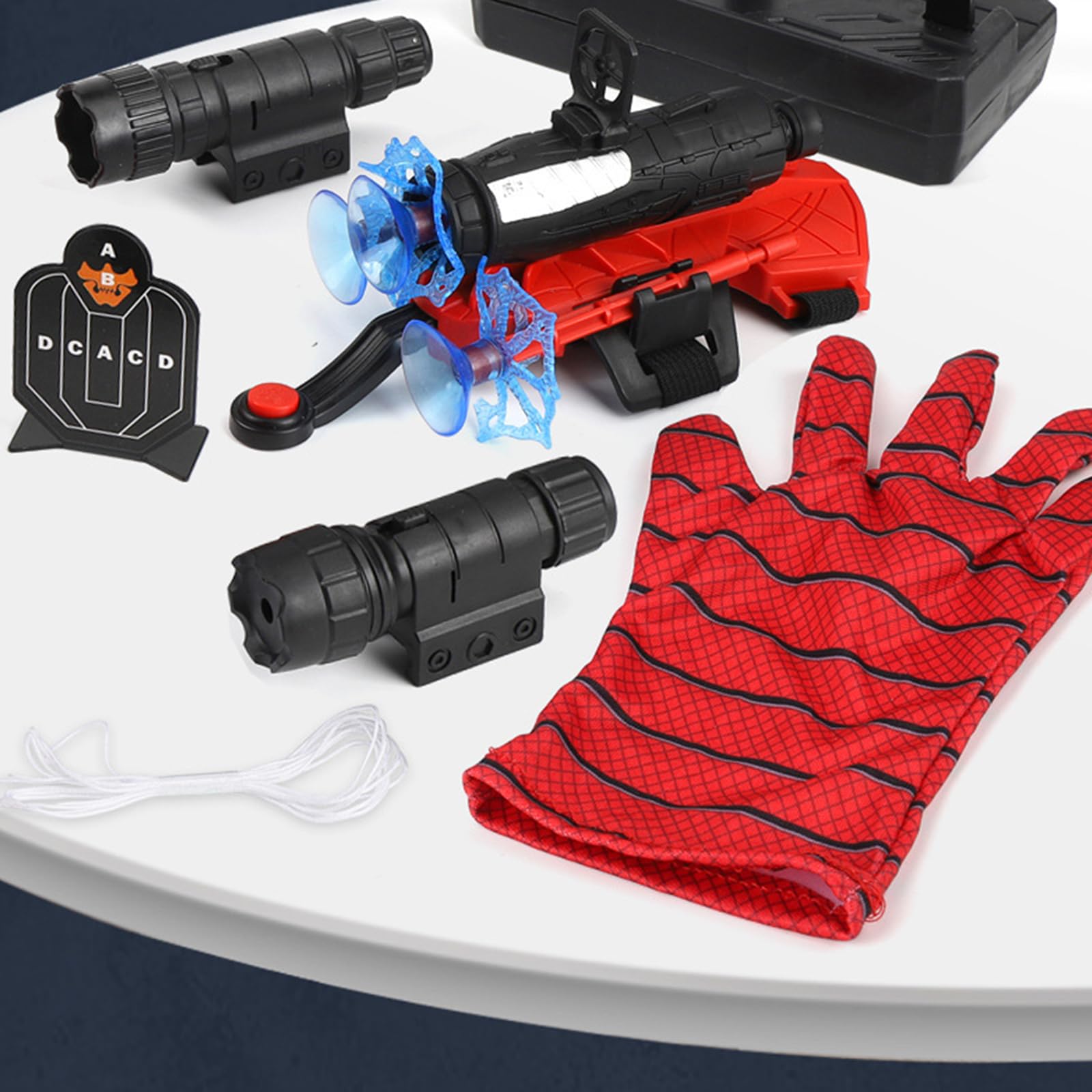 Zestaw 2 rękawiczek Launcher, rękawice Spider Launcher, rękawice Kids Spider Hero, zabawna zabawka edukacyjna, rekwizyt dla dzieci (opakowanie OOP -Bag)