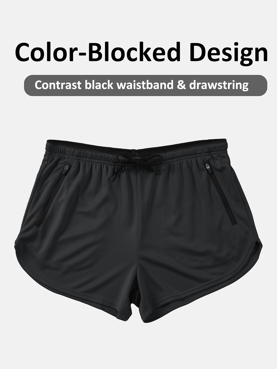 MAGCOMSEN Men's Running Shorts 3 Inch Quick Dry Lightweight Workout Gym Athletic Shorts with 2 Zipper Pockets