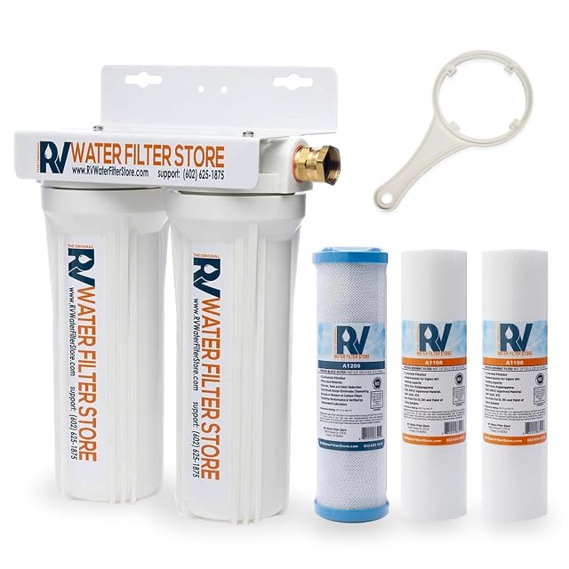 RV Water Filter System with Hose Fittings - Premium Portable Filtration Systems That Improves Taste Odor