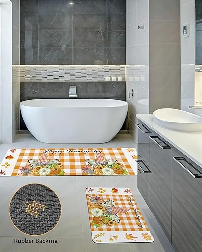 Miniatura 5 de Thanksgiving Elf Bath Mat for Tub,Non Slip Bathroom Floor Runner Rug Quick Dry & Absorbent Diatomaceous Earth Shower Sink Kitchen Washable