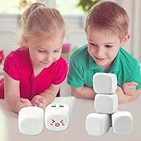 Vista 5 de Dados de espuma EVA blanca para niños graffiti, bloques de construcción, pintura creativa, 24