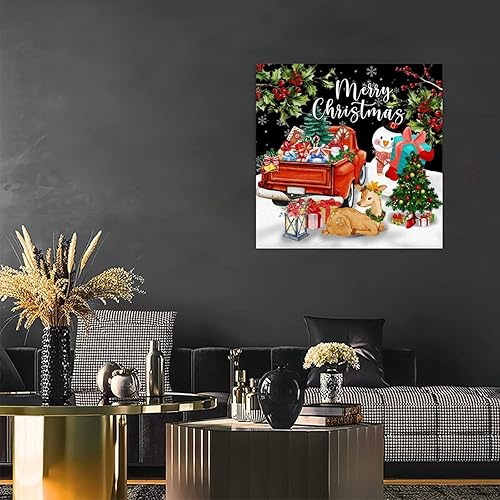 Miniatura 4 de Calcomanías artísticas para decoración de pared, diseño de muñeco de nieve, camión rojo, calcomanías para decoración de pared, calcomanías murales