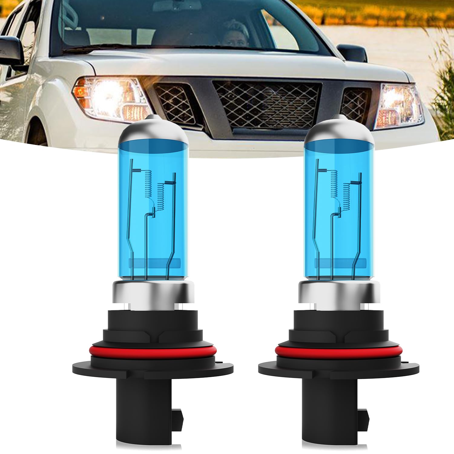 Halogen Headlights Fit For Nissan Frontier 2001-2019 Headlight Bulbs,9007/HB5 High/Low Beams Bright Front Light Combo Kit,Plug &amp; Play,Pack of 2 (Nissan Frontier 2001-2019)