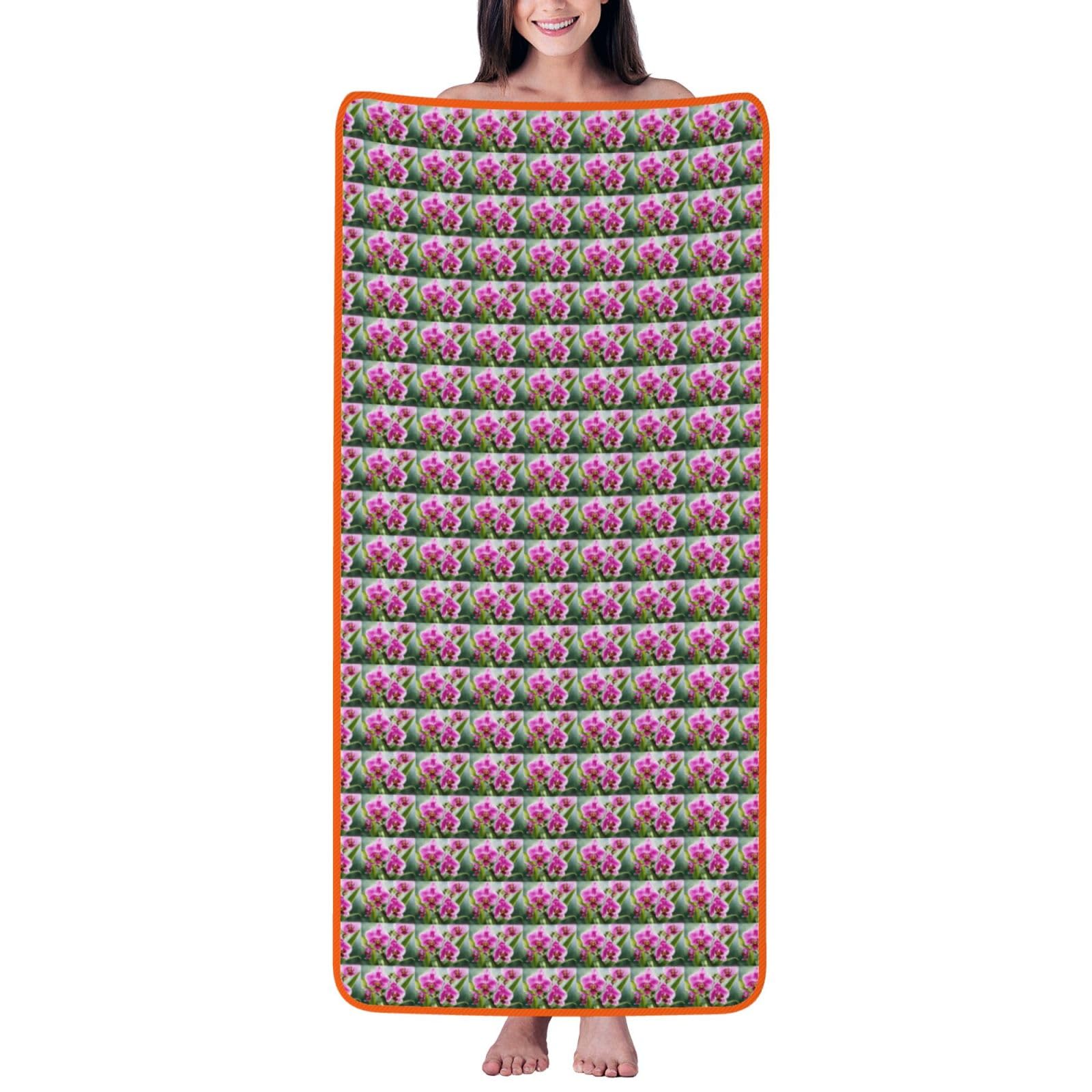 JBJGKHLP Orchid Print Women Men Couples Coral Velvet Bath Towel Ultra-Soft For Home Bathroom Travel