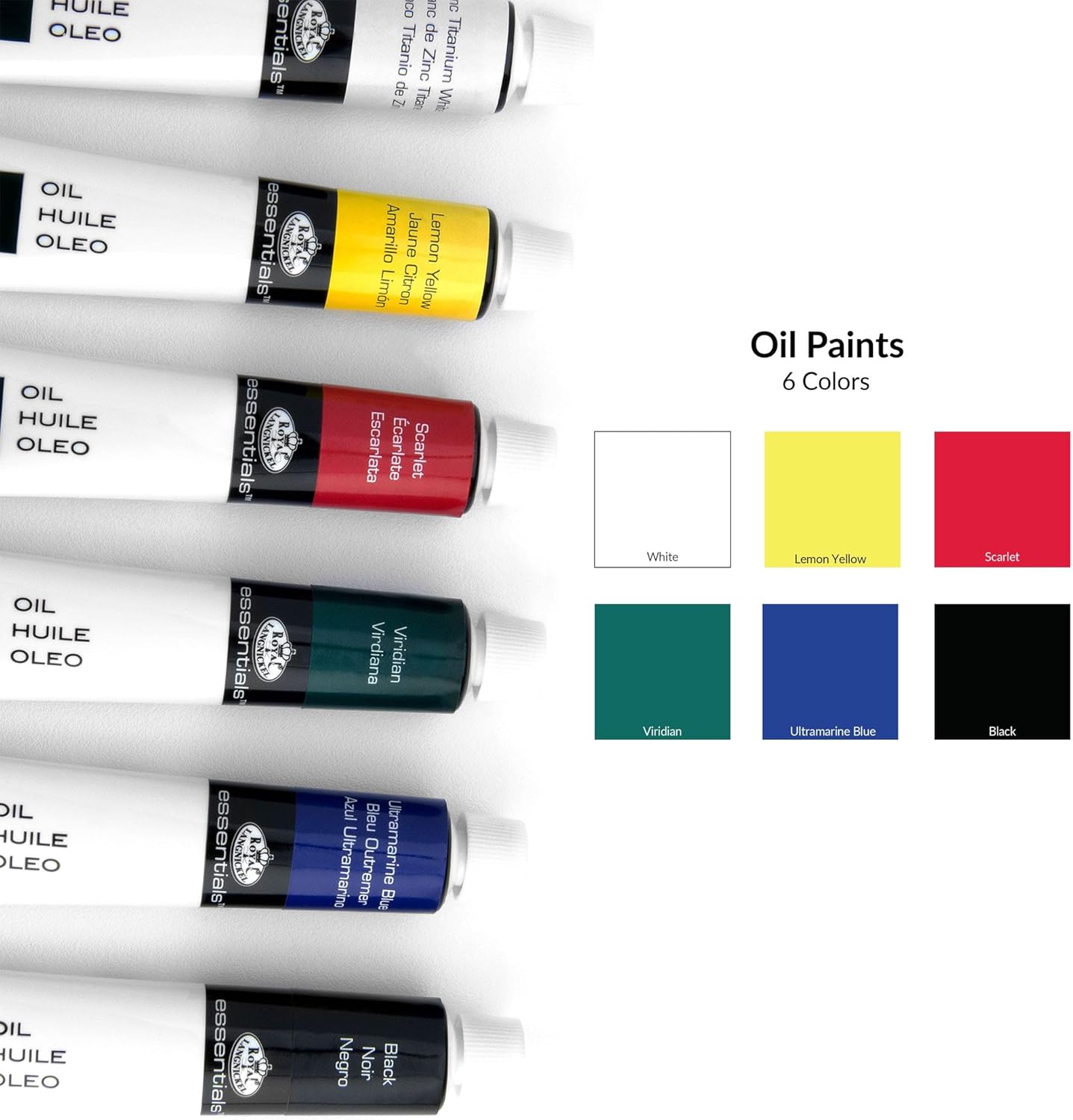 Royal & Langnickel Oil Color Artist Tube Paint, 21ml, 18-Pack