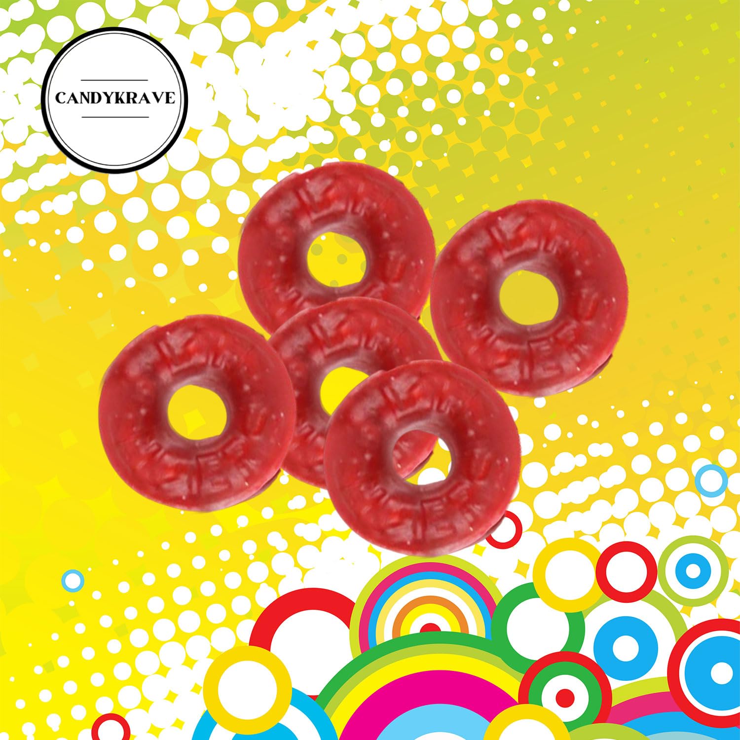 LifeSavers Hard Candy Rings - Delicious Cherry Fruity Flavor - 1 lbs Bulk Candy Pack - Individually Wrapped Mini Candies for Birthdays, Pinata, Baby Showers, Gender Reveal & Pantry