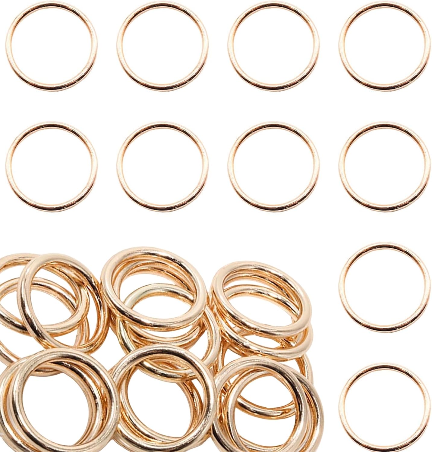 20 Pcs 1 Inch Black Metal O Rings