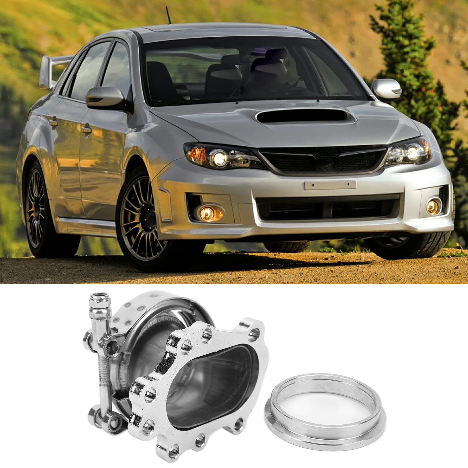 Turbo Downpipe, 8 bulloni Turbo Downpipe Flangia in acciaio inossidabile 2.5in V Band Conversion Adapter per T25 T28 GT25 GT28