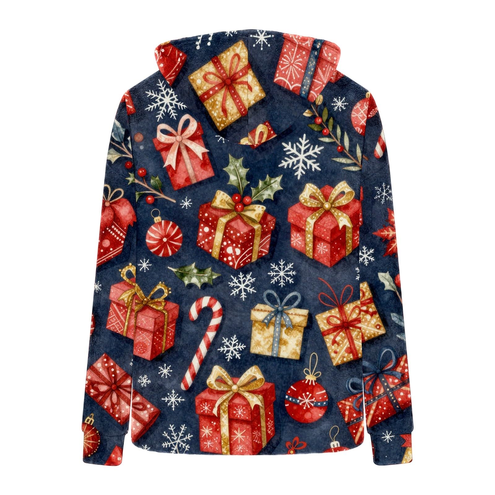 Weihnachtspullover Damen Mit Kapuze Pullover Lustig Hoodie Weihnachten