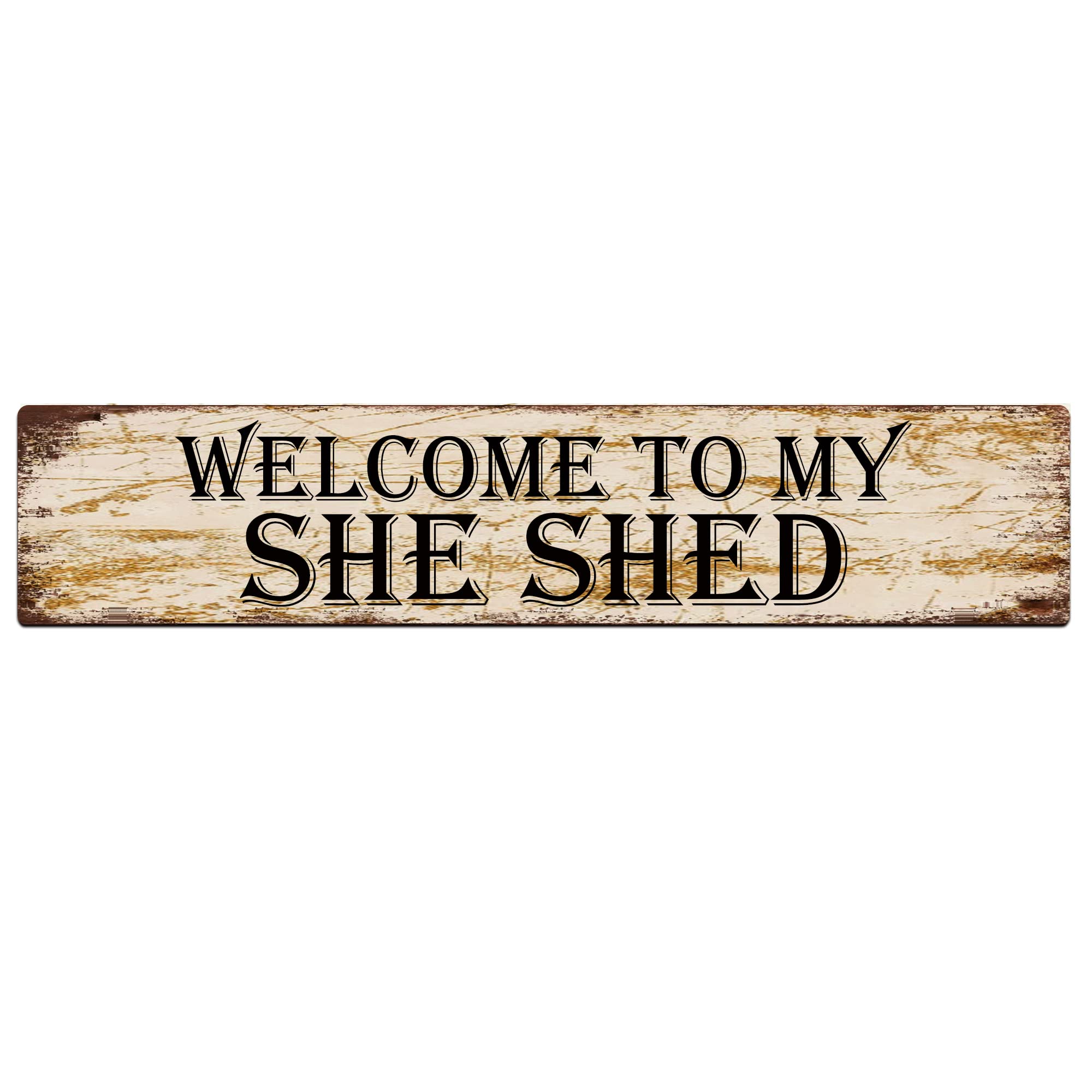 Welcome to My She Shed Retro Tin Signs Aluminum Metal Sign for Kitchen Home Garden Wall Bar Cafe Decor 4x16 Inch