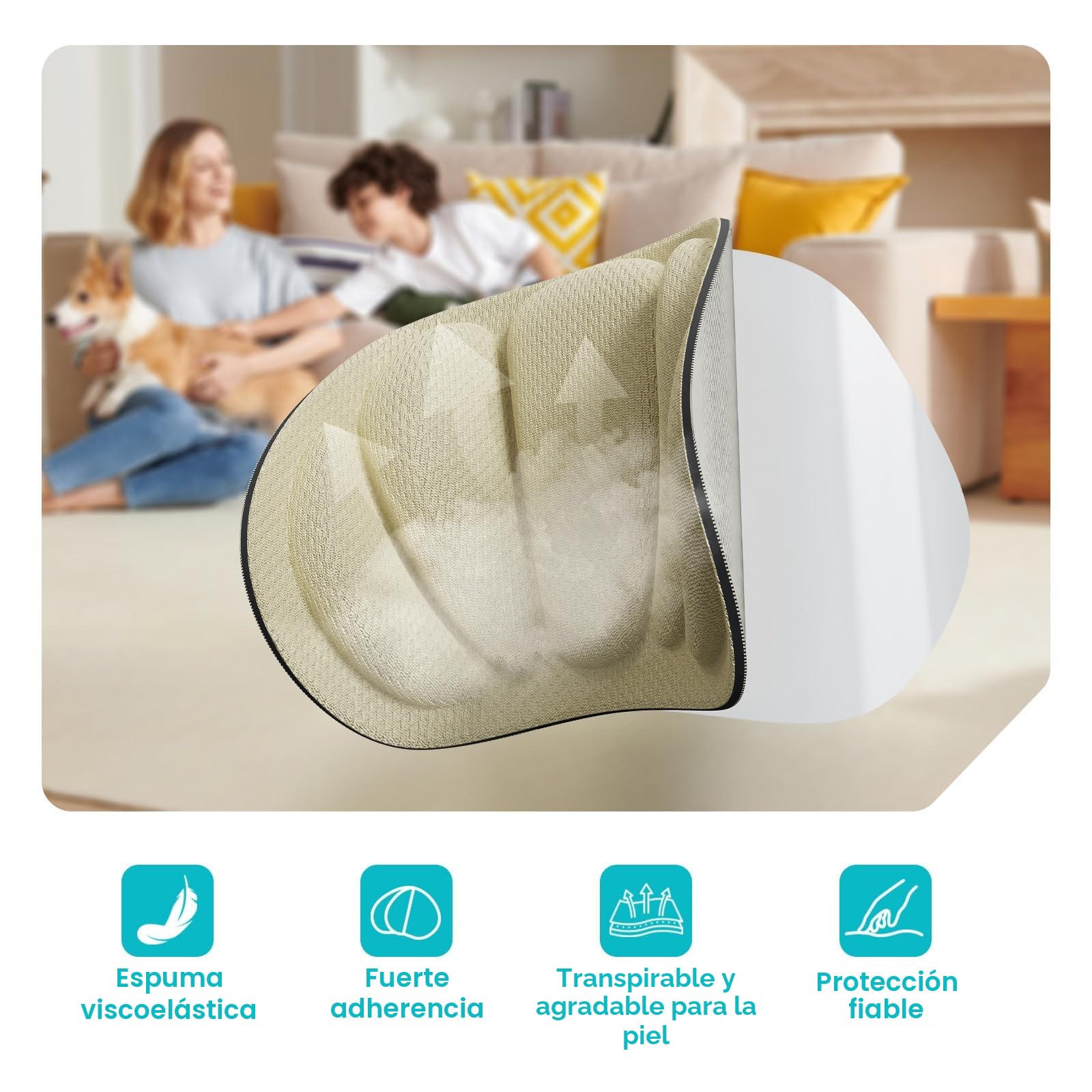 SURFOU Taloneras para zapatos, Almohadillas Autoadhesivas Antirrozaduras, Espuma Viscoelástica Plantillas, Protector de Talón Antideslizante, Unisex, Para Grandes, 6 Pares