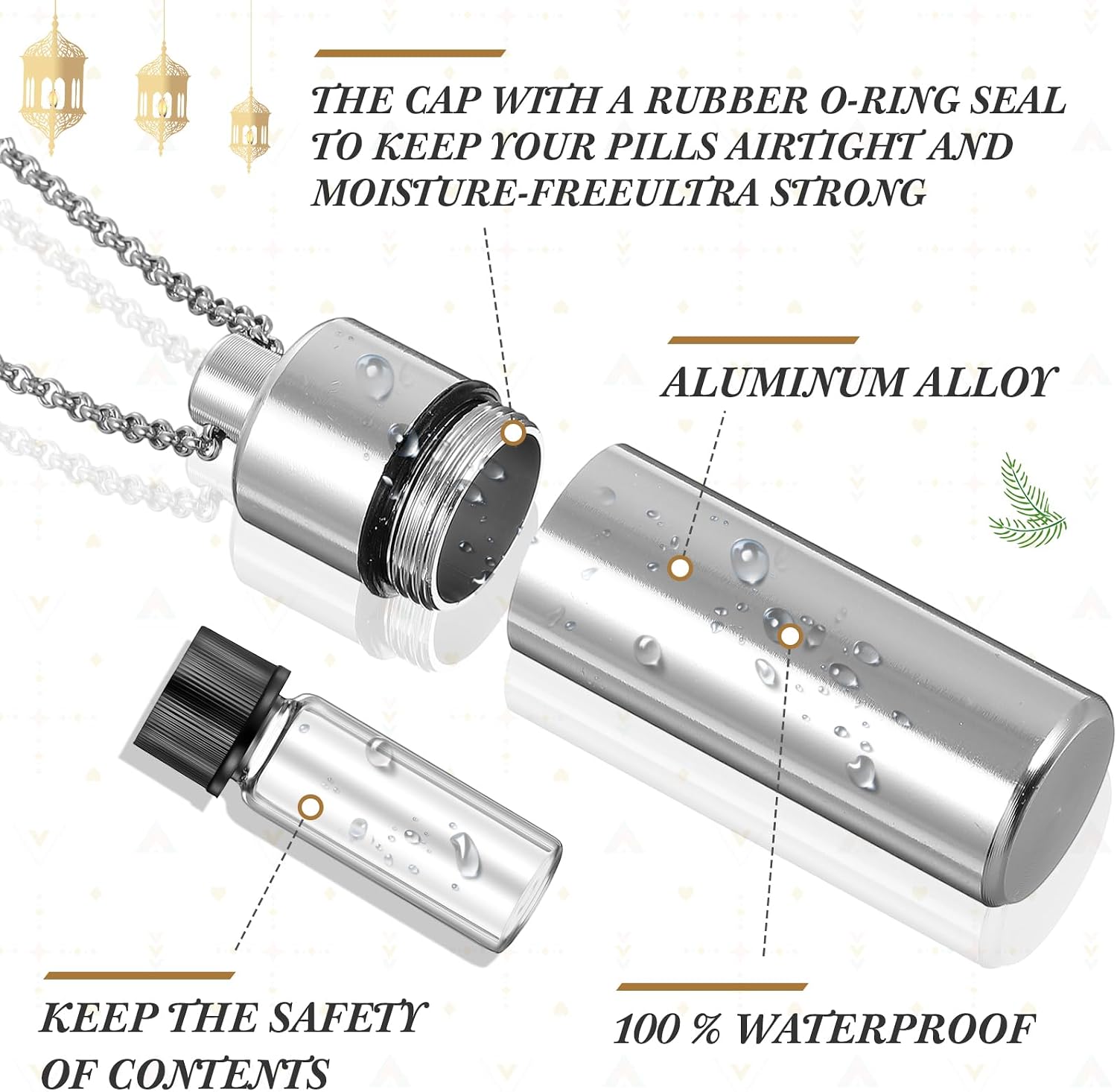 Tandefio 10 Sets Anointing Oil Bottles Necklace Bulk Catholic Holy Water Bottles Necklace with Empty Glass Vial Eyedropper Cross Pendant for Baptism Party Favors Christian First Communion Gifts