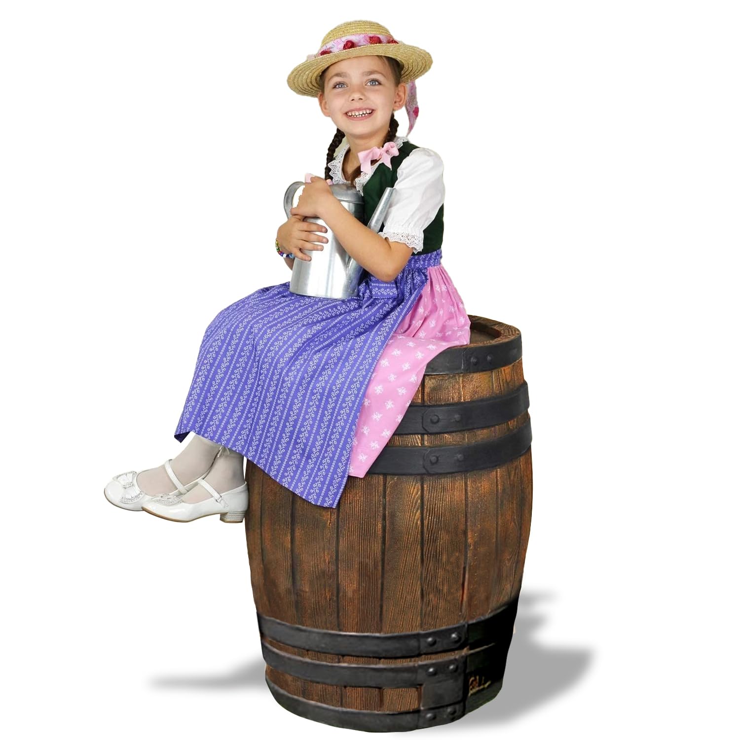 Beczka na deszczówkę, beczka ogrodowa, beczka dębowa, mosiężny kran o wyglądzie drewna (210 l, beczka dębowa + mosiężny kran)
