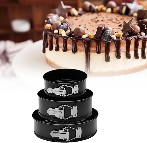 Miniatura 6 de Springform - Juego de 3 moldes para pasteles (5, 7, 9 pulgadas), molde redondo para tartas de queso, antiadherentes, molde para tartas de queso,