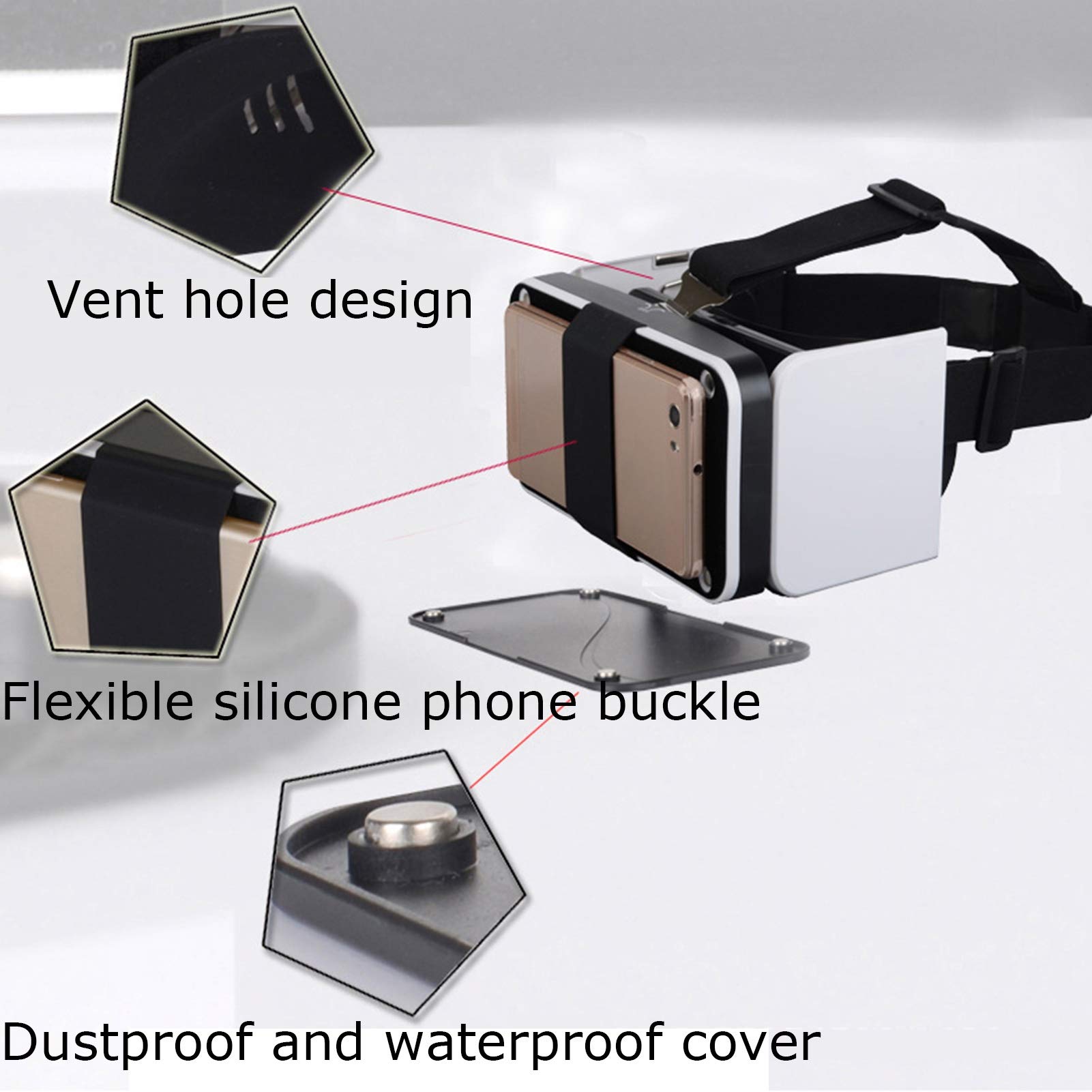 Amazon | YANJINGYJ VRゴーグル、VRヘッドセット、3D VR ゴーグル、VR