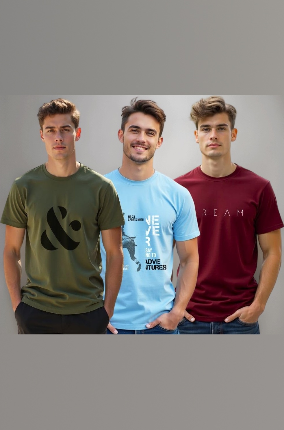 Nobero Men's Graphic Printed Regular Fit Cotton T-Shirt (Pack of 3)