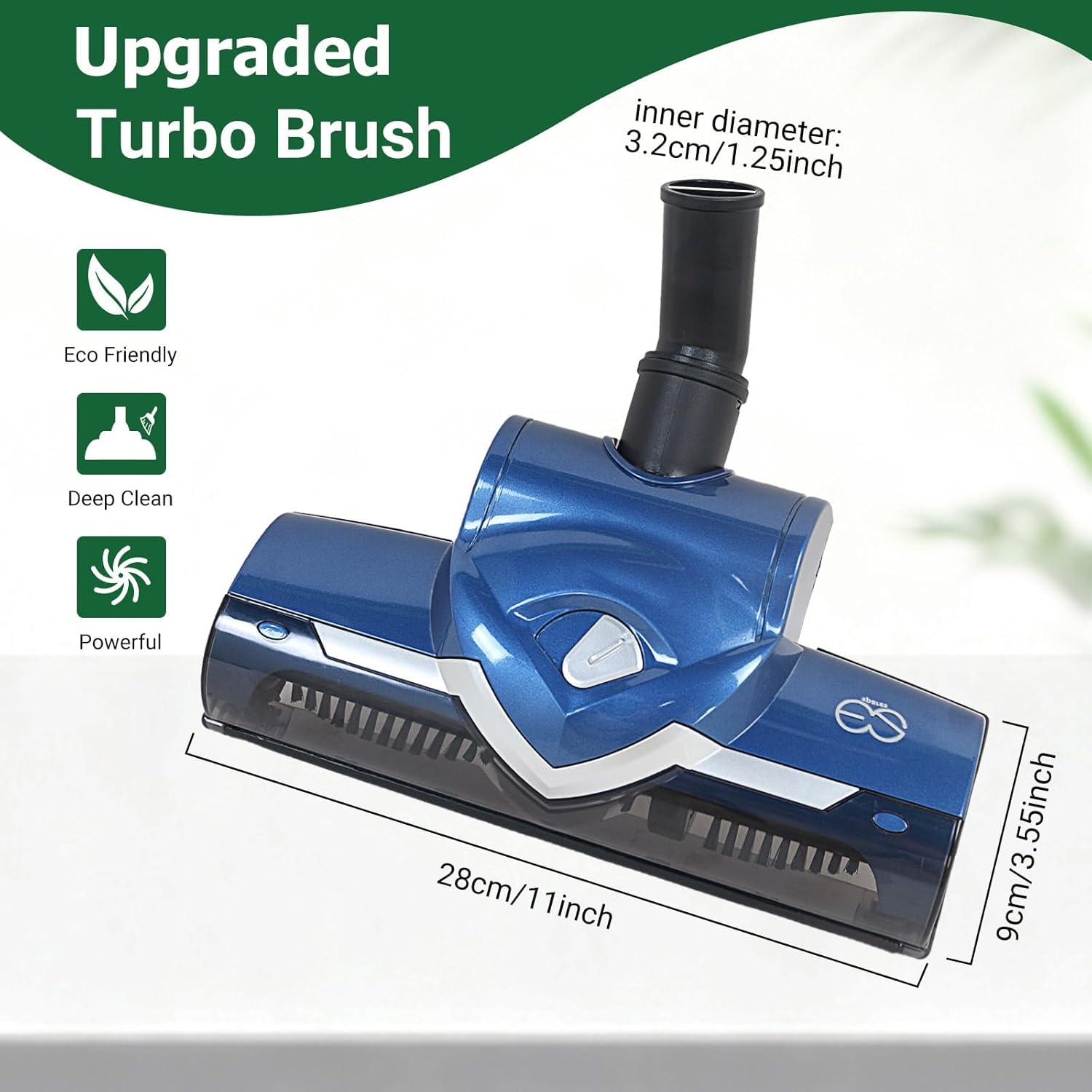 EZ SPARES Universal Vacuum Cleaner Floor Brush Head,Vacuum Cleaner Brush 1 1/4 Inch 32mm,Replacement for Most Vacuum,Hoover Eureka Royal, Rainbow Kenmore,Shop Vac,Christmas Newyear Gift(Blue)