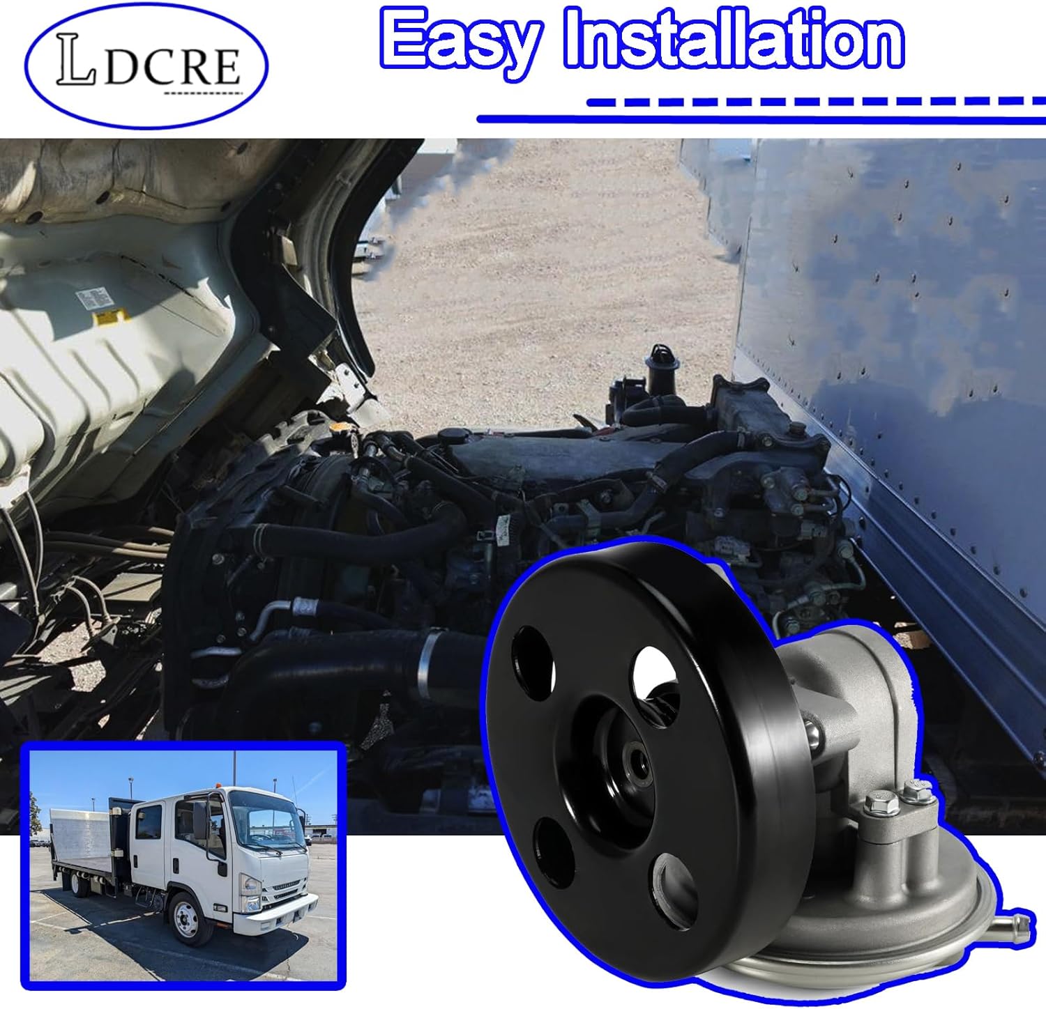 904-862 Vacuum Pump with Pulley Compatible with 1995–2020 Isuzu NPR NPR-HD Gas V8 L96 LQ4 LY6 L31 L05 3.0L–6.0L – Replaces 8972410351, 97241035, 8-97241-035-1