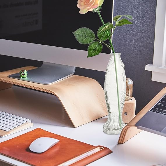 PRETYZOOM Fish Shaped Glass Decorative Bottle Lightweight Clear Vase with Thickened Base for Home Office Tabletop Storage and Floral Arrangements