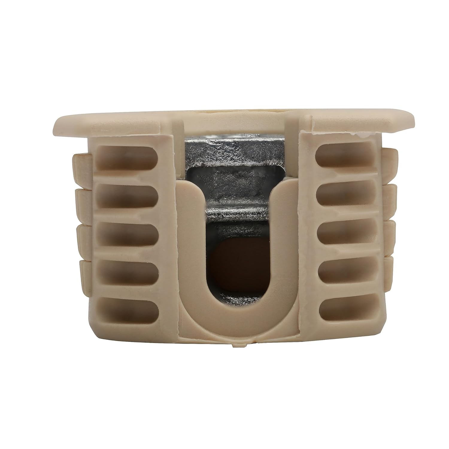 100 Pack Titus System 6 Cam Connector for 19mm Panel, with Ridge (Drop-in), Cam Lock Nut Furniture Fastener, Furniture Connecting Cam Fittings in Almond Finish, Non-Outrigger, R011ALM