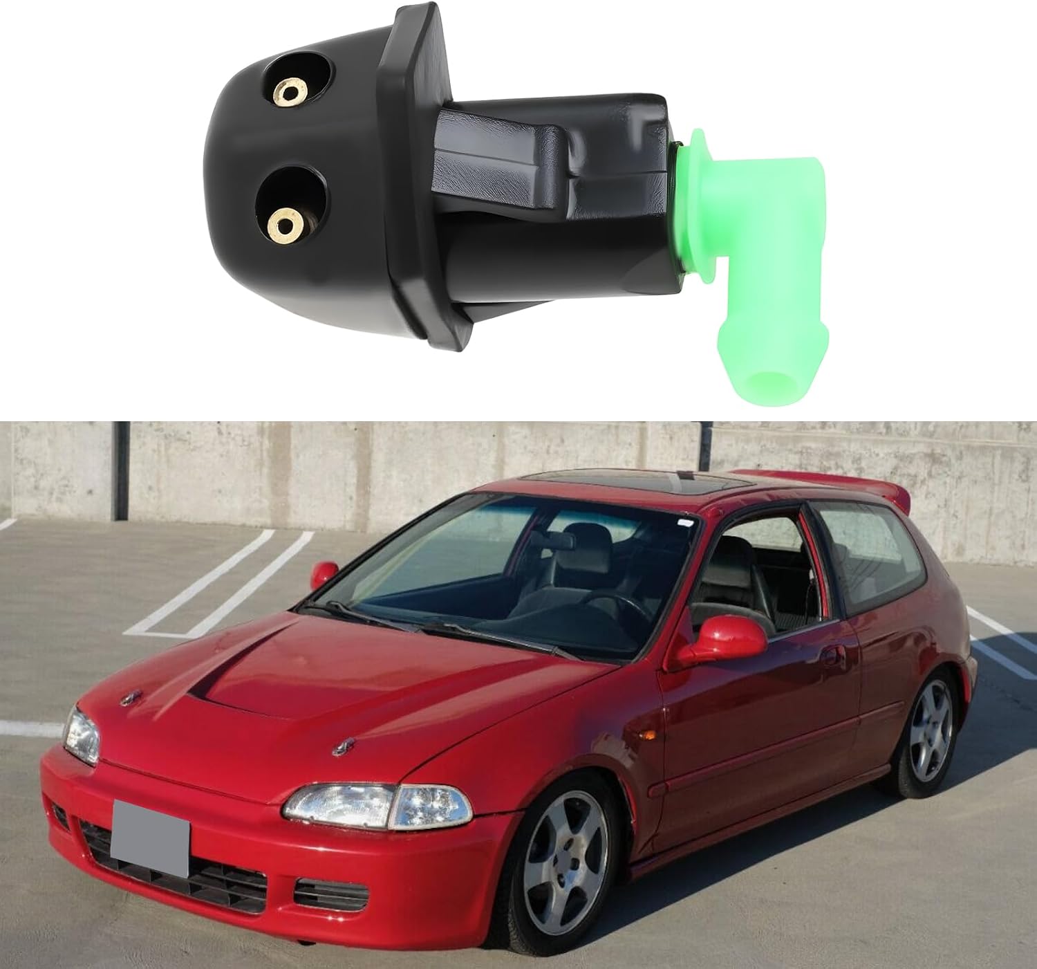 2pcs Car Windshield Washer Nozzle 76810-SR0-004 76815-SR0-004 Compatible with Honda Civic CRX 1992-1997