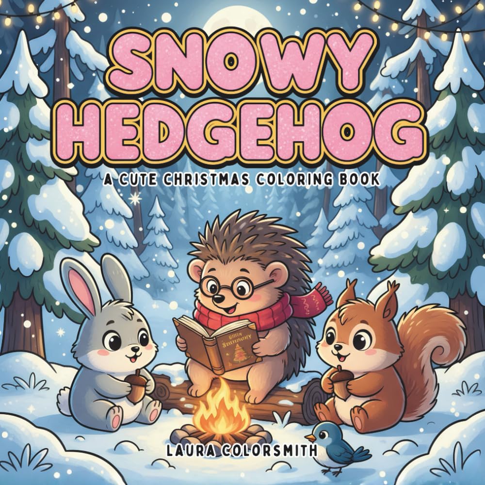Snowy Hedgehog - A Cute Christmas Coloring Book: Adorable Holiday Coloring Pages Featuring Cute Hedgehogs, and Winter Friends – A Fun Christmas ... Animal Lovers (Coloring Book for Christmas)