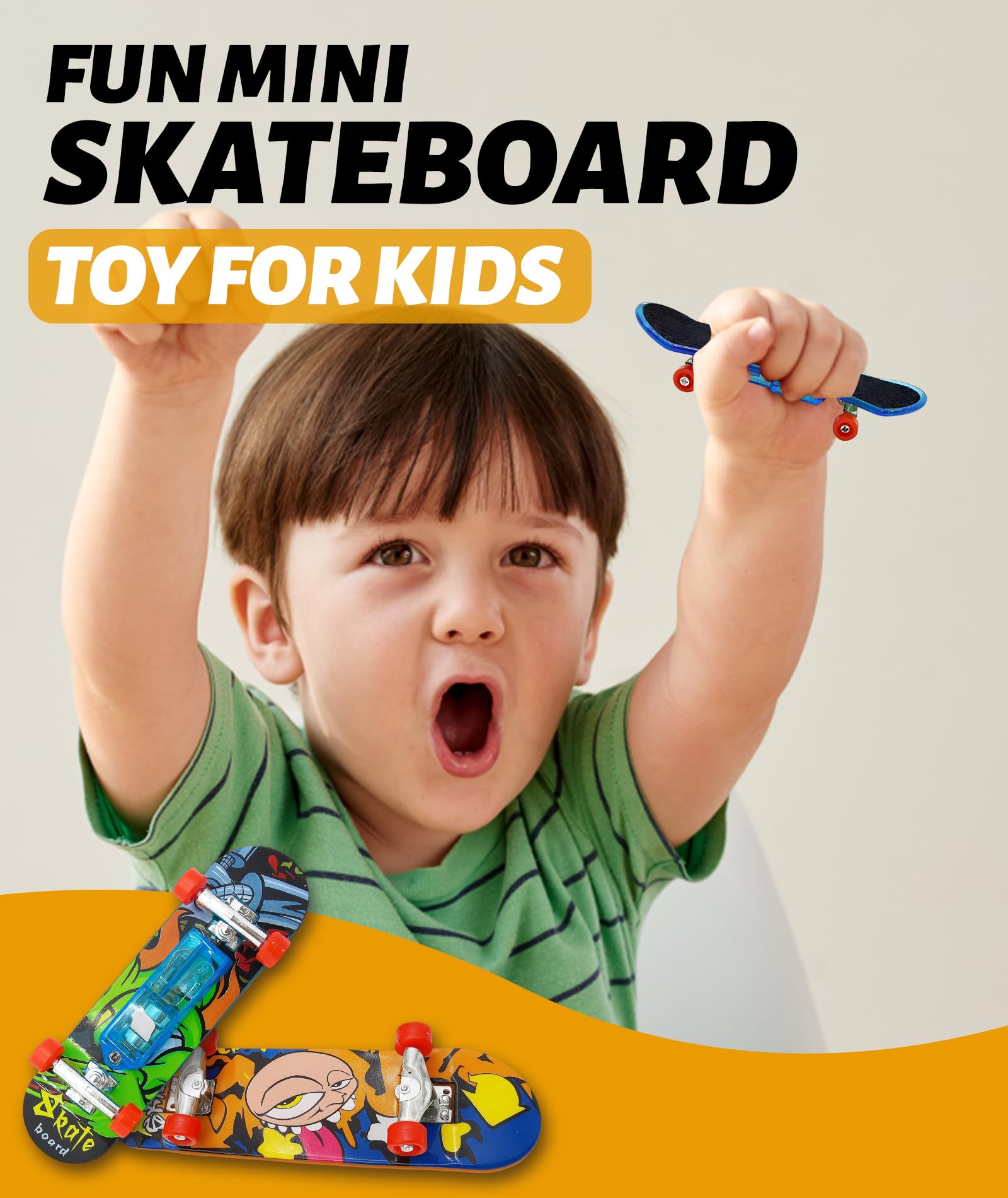 AGMITRAKA Fingerboard Set, Two Mini Skateboard Toys for Finger Tricks and Fidget Play, Durable Finger Skateboards with Authentic Design, Compact Size for On-The-Go Entertainment - Image 4 thumbnail