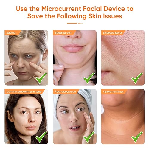 Miniatura 5 de Dispositivo facial de microcorriente, masajeador facial recargable por USB para antienvejecimiento y arrugas, masajeador inteligente de doble