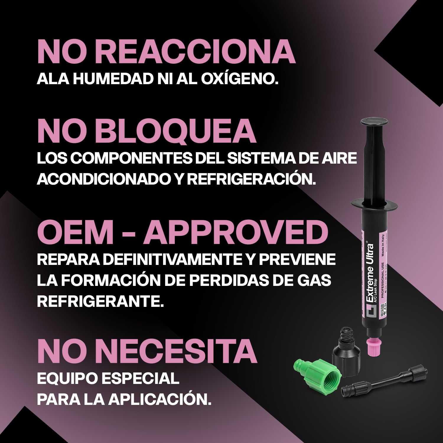 Errecom Extreme Ultra - 6 x 6 ml, Sellador de Fugas para Sistemas de Aire Acondicionado y Refrigeración, incluye les adaptadores 1/4 SAE y 5/16 SAE (R410a, R32)