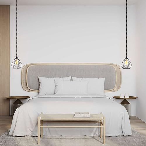 Miniatura 9 de Cable de luz colgante negro con enchufe de 15 pies, kit de luz colgante de techo industrial vintage con interruptor de cuerda de cáñamo trenzado,