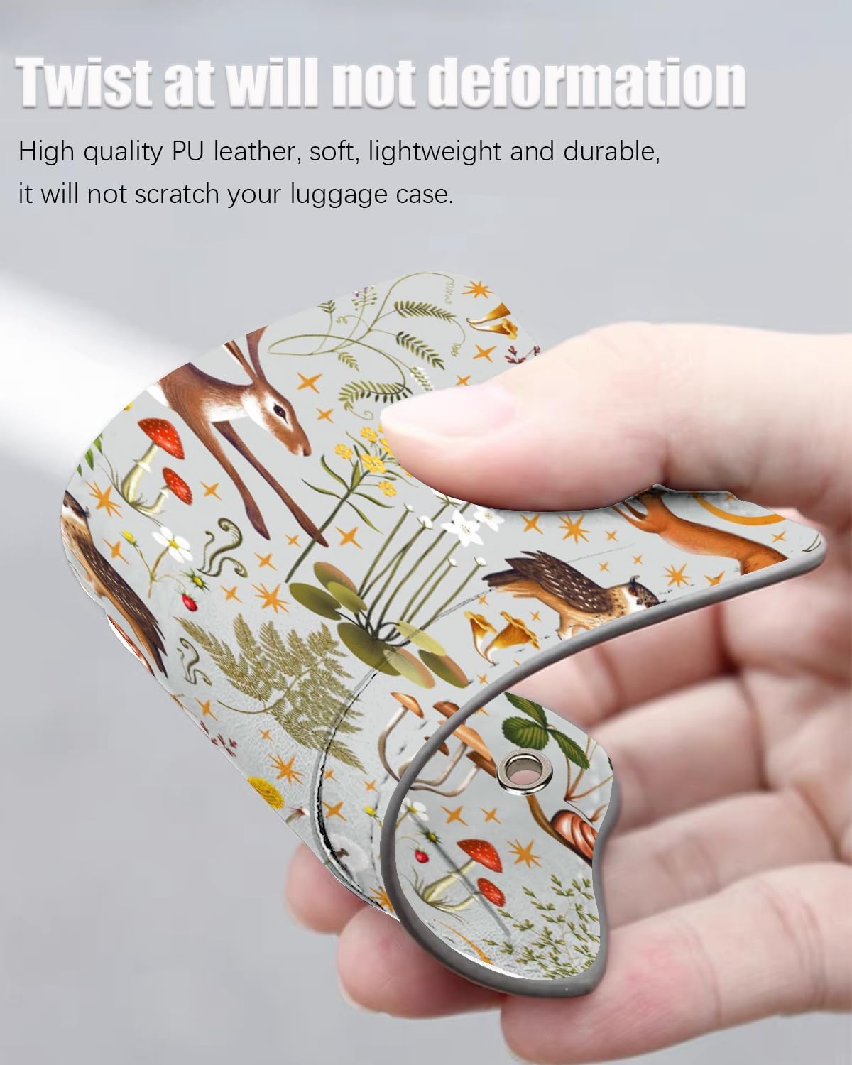 Luggage Tags: 2 Pack Cute Unique Fairy Tale Leather Suitcase Tags with Privacy Labels and Stainless Steel Loop for Travel image 2
