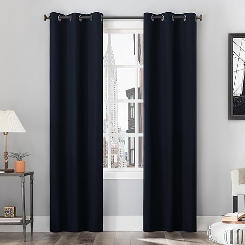 Sun Zero Cyrus - Par de paneles de cortinas térmicas 100% opacas con ojales