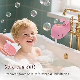 Bath Faucet Cover for KidsBath Spout Cover for Baby are Suitable for Most Bathtub Faucet,spout Cover Bathroom Tub Adds Fun to Your Baby in The Shower.Beige+Brush