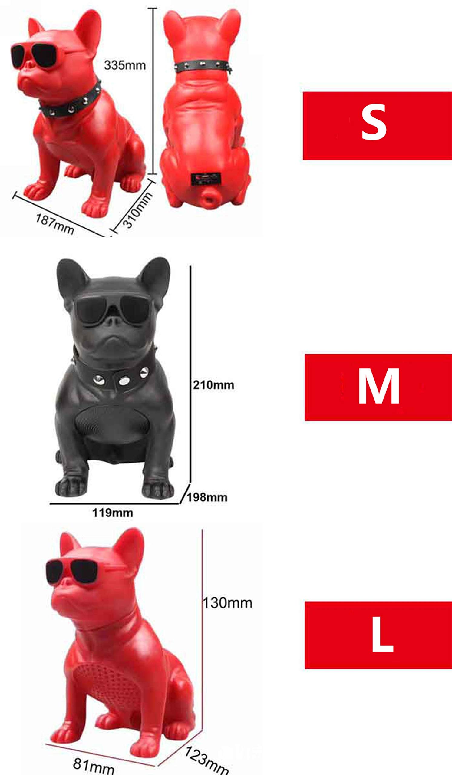 Forma De Bulldog Altavoz Bluetooth InaláMbrico Altavoces InaláMbricos PortáTiles Perro Creativo Inteligente Moderno Sonido EstéReo Claro Mejorado HD Bass DecoracióN Adornos Fiestas M Negro