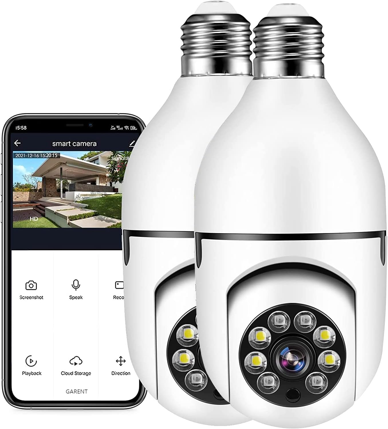 TONSAN Light Bulb Camera, Wireless Bulb Camera 360 Degree
